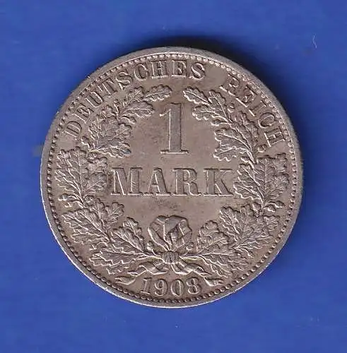 Deutsches Reich Silbermünze 1 Mark 1908 A vz