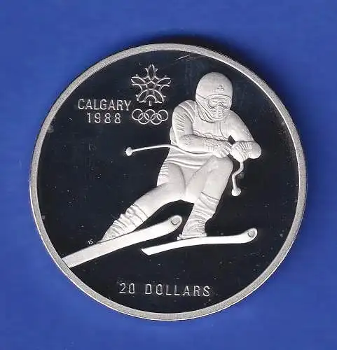 Kanada Silbermünze 1985 Olympiade Calgary 20 Dollars 34,1g/Ag925 PP