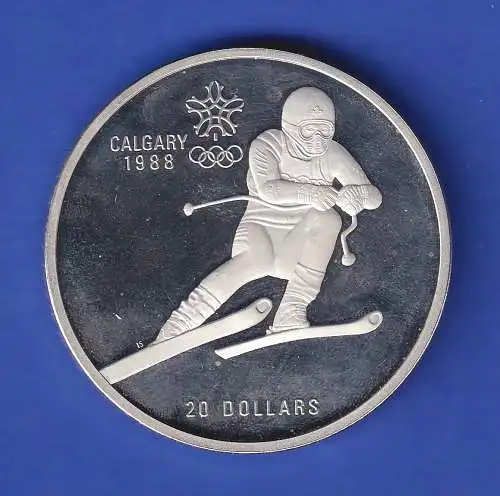 Kanada 1985 Silbermünze Olympiade Calgary 20 Dollars 34,1g/Ag925 PP