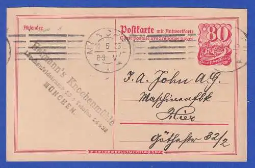 Dt. Reich GA Postkarte Mi.-Nr. P145F gebraucht 1923 O MÜNCHEN gel. innerorts