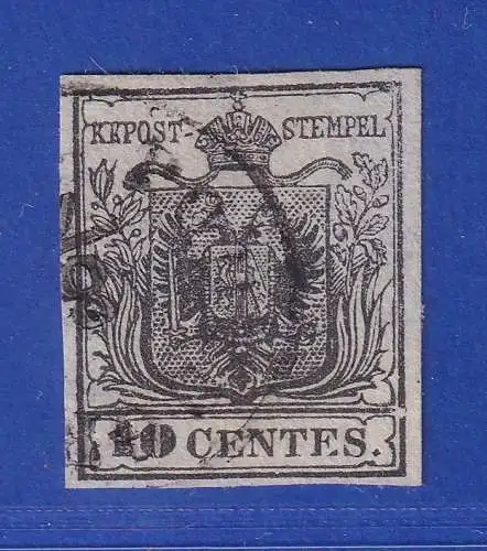 Lombardei-Venetien 1850 Wappen 10 Centessimi Mi.-Nr. 2X gestempelt