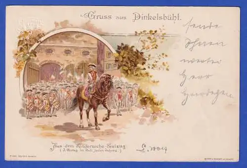 Bayern 1898 Privatganzsache Gruß aus Dinkelsbühl Festzug gel. nach Nürnberg