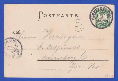 Bayern 1898 Privatganzsache Gruß aus Dinkelsbühl Festzug gel. nach Nürnberg