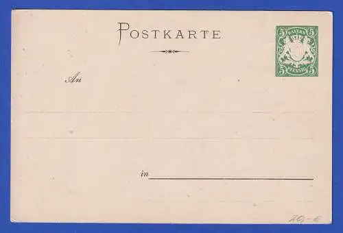 Bayern 1898 Privatganzsache Verkehrsbeamtenverein 13. Versammlung Nürnberg ugbr.