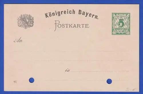 Bayern 1897 Privatganzsache XII. Bundesschießen Nürnberg Hotel Strauss ungebr.