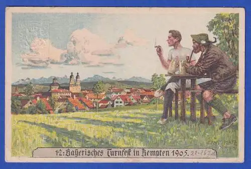 Bayern 1905 Privatganzsache 12. Bayerisches Turnfest Kempten gel. nach München