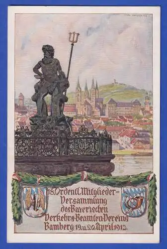 Bayern 1913 Privat-GA Verkehrsbeamtenverein Versammlung Bamberg nach Nürnberg 