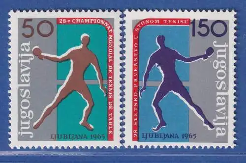 Jugoslawien 1965 Tischtennis-WM Ljubljana Mi.-Nr.1104-05 **/ MNH