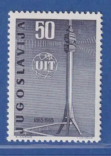 Jugoslawien 1965 100 Jahre Internationale Fernmeldeunion Mi.-Nr.1113 **/ MNH