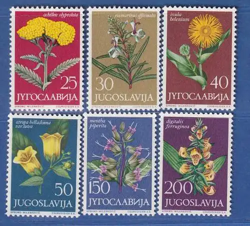 Jugoslawien 1965 Jugoslawische Flora Mi.-Nr.1118-1123 **/ MNH