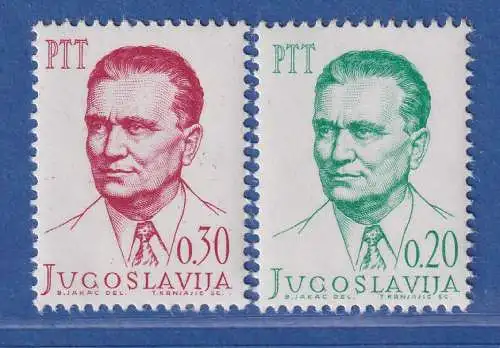 Jugoslawien 1966 Freimarken: Josip Broz Tito  Mi.-Nr.1142-1143 **/ MNH