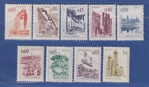 Jugoslawien 1966 Freimarken: Technik und Architektur  Mi.-Nr.1164-1172 **/ MNH