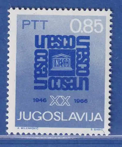 Jugoslawien 1966 UNESCO Mi.-Nr. 1187 **/ MNH