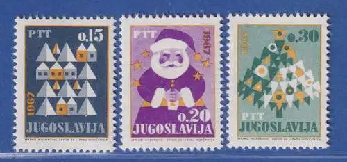 Jugoslawien 1966 Weihnachten und Neujahr Mi.-Nr. 1188-1190 **/ MNH