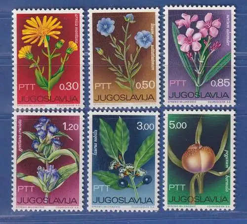 Jugoslawien 1967 Jugoslawische Flora Mi.-Nr. 1200-1205 **/ MNH