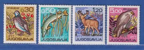 Jugoslawien 1967 Jagd- und Fischereimesse Novi Sad  Mi.-Nr. 1228-1231 **/ MNH