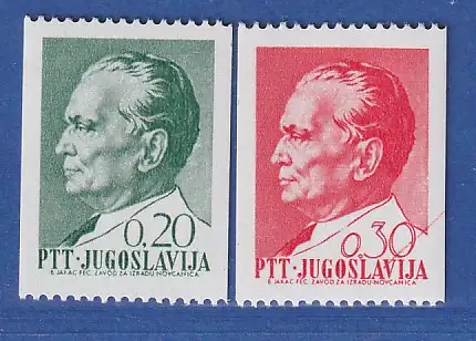 Jugoslawien 1968 Freimarken Präsident Tito  Mi.-Nr.1266-1267 **/ MNH