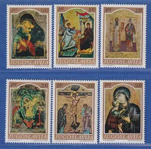 Jugoslawien 1968 Mittelalterliche Ikonenmalerei  Mi.-Nr.1268-1273 **/ MNH