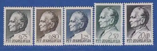Jugoslawien 1968 Freimarken Präsident Tito  Mi.-Nr.1280-1289 **/ MNH