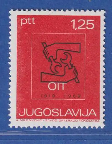 Jugoslawien 1969 50 Jahre Internationale Arbeitsorganisation Mi.-Nr.1317 **/ MNH