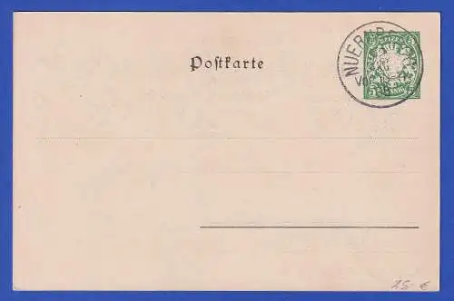 Bayern 1898 Privatganzsache Generalversammlung Alpenverein in Nürnberg gestemp.