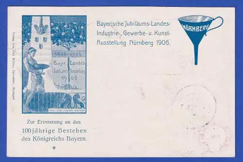 Bayern 1906 Privatganzsache Jahrhundertfeier Landesausstellung gel. n. Chemnitz