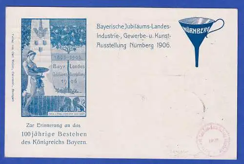 Bayern 1906 Privatganzsache Landesausstellung Jahrhundertfeier gel. n. Chemnitz