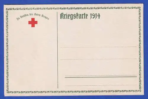 Bayern 1914 Privatganzsache Kriegskarte Rotes Kreuz ungebraucht