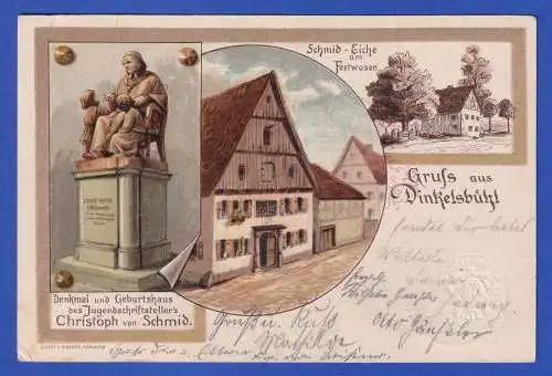 Bayern 1890er Jahre Privatganzsache Dinkelsbühl C. von Schmid gel. n. Nördlingen