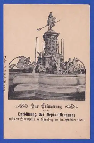 Bayern 1902 Privatganzsache Neptun-Brunnen Nürnberg ungebraucht