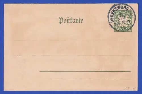 Bayern 1901 Privatganzsache Verkehrsbeamtenverein-Vers. Regensburg ungebraucht