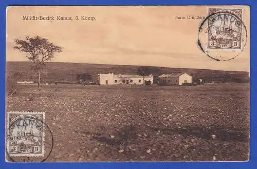 Deutsch-Südwestafrika 1911 AK Farm Gründorn O KANUS gel. nach München