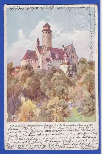 Bayern 1912 Privatganzsache Altenburg bei Bamberg gelaufen nach Ulm