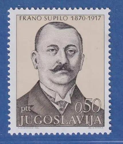 Jugoslawien 1971 100. Geburtstag von Frano Supilo Mi.-Nr.1408 **/ MNH