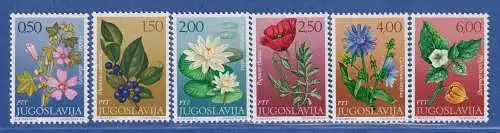 Jugoslawien 1971 Blumen  Mi.-Nr.1420-1425 **/ MNH