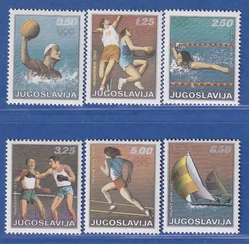 Jugoslawien 1972  Olympische Sommerspiele, München  Mi.-Nr.1451-1456 **/ MNH