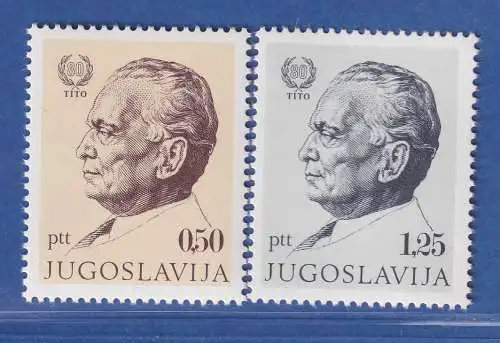 Jugoslawien 1972  80. Geburtstag von Josip Broz Tito Mi.-Nr.1466-1467  **/ MNH