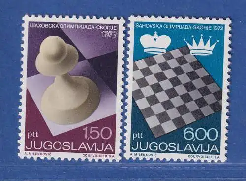 Jugoslawien 1972  Schacholympiade Skopje  Mi.-Nr. 1472-1473  **/ MNH