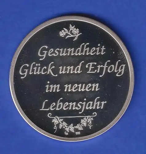 Silbermedaille " Alles Gute zum Geburtstag "   20g Ag999 PP