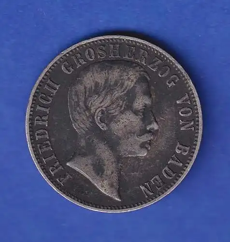 Baden 1861 Kursmünze 1/2 Gulden Großherzog Friedrich ss