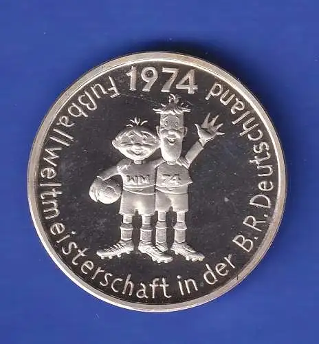 Silbermedaille Fußball-WM 1974 in Deutschland   13g/Ag1000 PP