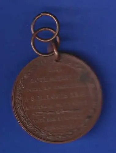 Kupfer-Medaille 1814 Einzug des Herzogs von Angouleme in Bordeaux gehenkelt