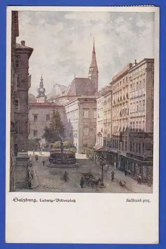 Österreich 1918 AK Salzburg Ludwig-Viktor-Platz O AIGEN-GLAS n. Gmünd/NÖ