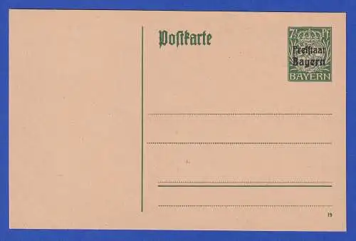 Bayern 1919 GA Postkarte Mi.-Nr. P108 ungebraucht