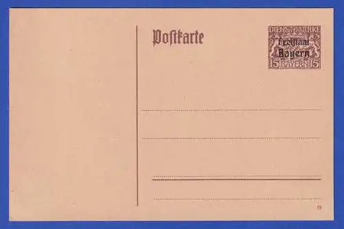 Bayern 1919 GA Dienstpostkarte Mi.-Nr. DP6/01 ungebraucht