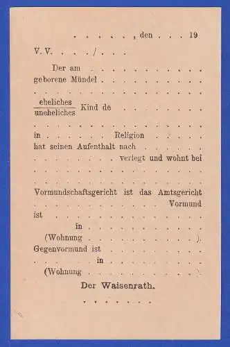 Bayern 1902 GA Dienstpostkarte/Behörde Mi.-Nr. DPB 1 II ungebraucht