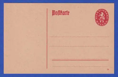 Bayern 1920 GA Dienstpostkarte Mi.-Nr. DP8 ungebraucht