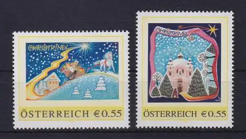 Österreich "Meine Marke" 2 Werte Christkindl Weihnachten **