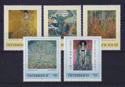 Österreich "Meine Marke" Lot 5 Werte Gemälde von Gustav Klimt **