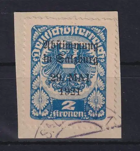 Österreich 1921 Lokalausg. Salzburg Volksabstimmung [Mi.-Nr. 315] O a. Briefstk.